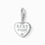 Charm Thomas Sabo Cœur en argent sterling avec inscription « BEST MOM » et motif patte.