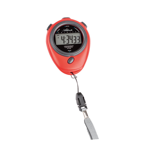 Chronomètre rouge avec écran noir et câble de connexion