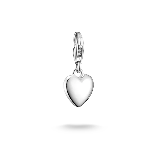 Pendentif cœur en argent sterling 925, poli, avec passant