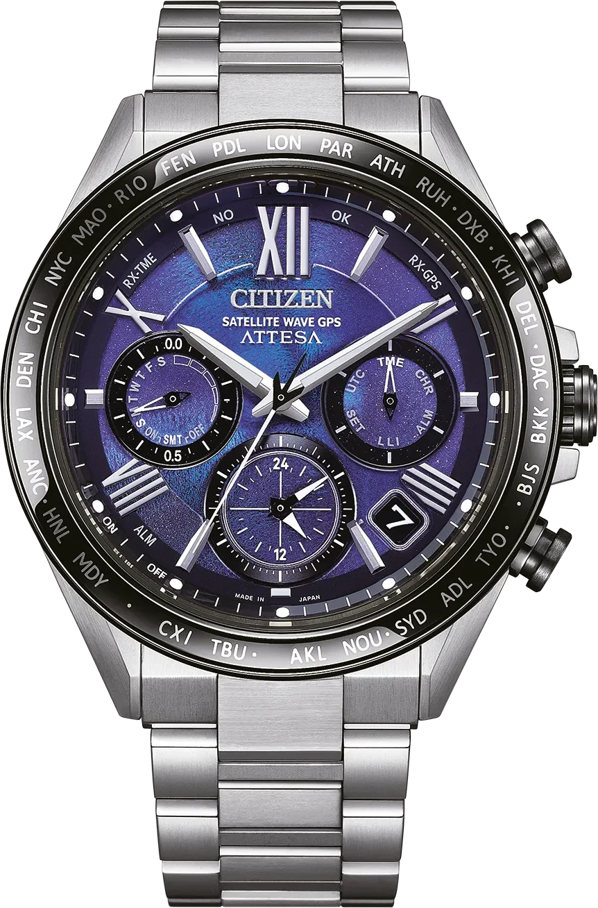 Montre Citizen Attesa CC4075-50L pour homme • Satellite Wave GPS • Super Titanium