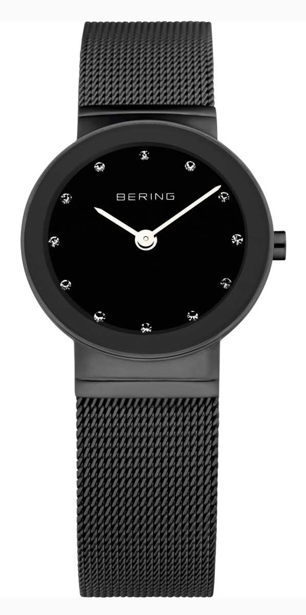 Montre Bering pour femme avec bracelet milanais noir et cadran rond