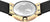 Fond de montre pour femme avec relief de carte du monde, boîtier doré et bracelet milanais noir.