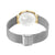 Montre pour femme avec bracelet milanais en acier inoxydable et fermoir, fond de boîtier doré