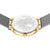 Fond de montre pour femme avec gravure et bracelet milanais en acier inoxydable, lunette dorée