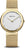 Montre femme Bering : bracelet milanais doré, cadran argenté avec index