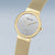 Montre Bering pour femme, boîtier rond avec cadran argenté et index dorés