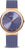 Montre pour femme avec cadran bleu, boîtier couleur or rose et bracelet milanais bleu