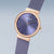 Montre pour femme avec cadran bleu, aiguilles plaquées or rose et bracelet milanais bleu