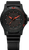 Montre Traser P66 pour homme avec boîtier noir, index rouges et bracelet en caoutchouc