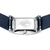Bering Damenuhr Rückseite mit Prägung und blauem Milanaise-Armband