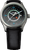 Herrenarmbanduhr mit anthrazitfarbenem Zifferblatt, Lederarmband und GMT-Anzeige