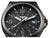 Bracelet de montre pour homme avec cadran noir, index lumineux et bracelet noir large