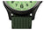 Montre pour homme : cadran rétroéclairé en vert et bracelet tressé vert.