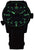 Montre homme avec cadran noir, affichage lumineux vert et bracelet noir
