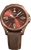 Montre bracelet pour homme avec cadran marron et bracelet en cuir, secondes automatiques