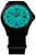 Montre homme avec boîtier noir, cadran turquoise et bracelet textile noir