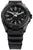 Montre homme avec boîtier noir, chiffres Trigalight et bracelet en caoutchouc