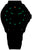 Montre homme avec cadran noir et index lumineux verts