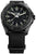 Montre homme avec cadran noir, index luminescents et bracelet textile noir