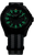 Bracelet de montre pour homme avec boîtier sombre, bracelet en nylon noir et chiffres lumineux verts