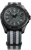 Montre-bracelet pour homme avec boîtier sombre, bracelet en nylon gris et chiffres luminescents