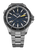 Montre homme avec bracelet en métal, cadran noir et index luminescents, 3 aiguilles