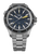 Montre de plongée Traser avec cadran bleu et bracelet en acier, index luminescents
