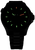 Montre de plongée pour homme avec cadran noir, aiguilles luminescentes vert vif et bracelet en métal