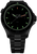 Montre de plongée pour homme avec cadran noir et index luminescents verts, bracelet en métal