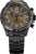 Herrenchronograph mit schwarzem Metallarmband, braunem Zifferblatt und Tachymeterskala am Rand