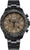 Herrenchronograph mit schwarzem Metallband, braunem Zifferblatt und Stoppuhr-Totalisatoren