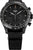 Bracelet de montre pour homme : bracelet textile noir, cadran noir, index et aiguilles luminescents