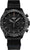 Bracelet de montre pour homme : bracelet textile noir, cadran noir, lunette tachymètre