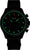 Bracelet de montre pour homme avec aiguilles luminescentes vertes et accent orange sur cadran noir