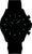 Bracelet de montre pour homme avec index et aiguilles luminescents verts, cadran noir, lunette noire