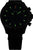 Montre pour homme : index luminescents verts sur cadran sombre, bracelet textile noir