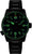 Montre noire pour homme avec bracelet en métal et cadran lumineux vert