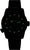 Montre noire pour homme avec bracelet noir et index des heures verts lumineux