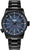 Montre Traser pour homme, bracelet en métal noir, cadran bleu, pointe d'aiguille orange