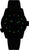 Montre pour homme avec bracelet noir, cadran sombre avec aiguilles luminescentes vertes et logo de la marque