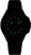 Montre pour homme dans l'obscurité : aiguilles luminescentes vertes sur cadran noir