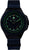 Bracelet de montre pour homme avec cadran bleu foncé, bracelet textile bleu et index luminescents verts
