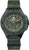 Montre pour homme : cadran vert foncé, index luminescents, bracelet textile vert.