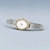 Damenuhr mit Milanaisearmband aus Metallgeflecht, ovales Gehäuse in Gold/Silber