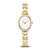 Bering Damenuhr Gold mit rundem Gliederarmband und weißem Zifferblatt