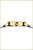 Montre pour femme avec boîtier supérieur doré et couronne latérale, bracelet bicolore