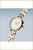 Montre pour femme avec lunette dorée, cadran à index bâtons, bracelet bicolore