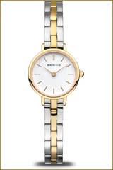 Montre pour femme en deux parties avec cadran rond doré et argenté, bracelet à maillons
