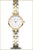 Montre pour femme en deux parties avec cadran rond doré et argenté, bracelet à maillons