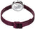 Fond de montre pour femme avec gravure, bracelet milanais bordeaux avec fermoir à ardillon